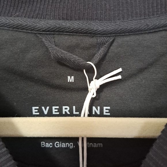 Everlane the renew fleece oversized crew sweatshirt black medium NWT - Picture 7 of 8